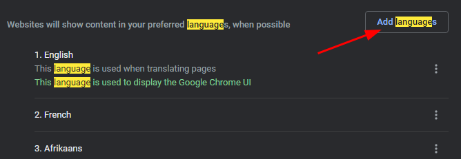 Chrome-Add-langage
